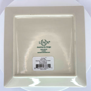 Lenox Holiday Tidbit Plate - Dashing Through the Snow - 6" Square Plate