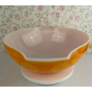 Vintage Pyrex Daisy Cinderella Bowl #444, Orange Handled Mixing Bowl