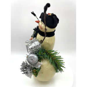 Seasonal Specialties, B Plummer 2001 1st Edition Snowman with Elf Figurine