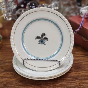 Johnson Bros. Old English "Prince of Wales" Teal Ivory Black Bread Plate