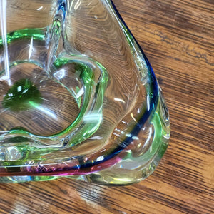 MCM Tricolor Murano Style Glass Cigar Ashtray
