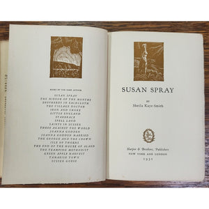 Susan Spray Sheila Kaye-Smith 1931 HC w/ DJ Harper & Brothers Vintage Novel