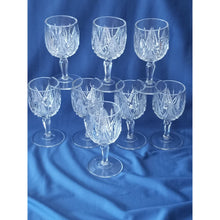 Load image into Gallery viewer, American Brilliant Period Coral Gables Pattern Aperitif Glasses, Set of 8 Cordial Stemware