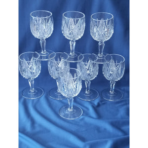 American Brilliant Period Coral Gables Pattern Aperitif Glasses, Set of 8 Cordial Stemware