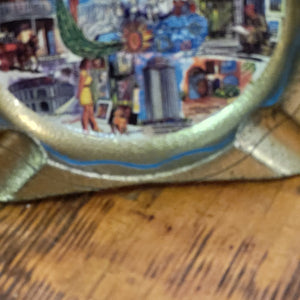 Vintage New Orleans Souvenir Tin Ashtray, Artist Ken Haag
