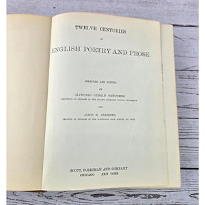 Antique Book - Twelve Centuries of English Poetry and Prose 1910