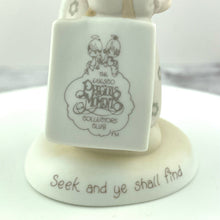 Load image into Gallery viewer, Precious Moments Seek And You Shall Find Shopper 1984 Samuel Butcher by Enesco