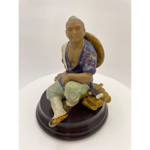 Vintage Shiwan Ceramic Glazed Chinese Figurine Mud Man