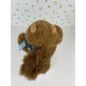 Hallmark Plush Selby Squirrel Stuffed Animal Soft Toy Brown with Blue Ribbon and Original Tag