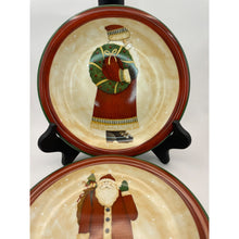 Load image into Gallery viewer, Debbie Mumm Zak Designs Folk Art Santa Decorative Plates - Set of 4