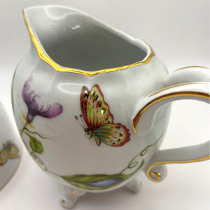 Porcelain I. Godinger Cream and Sugar Jardin Pattern