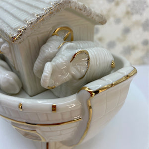 Mikasa Holiday Elegance Noah's Ark Porcelain Figurine with Gold Trim