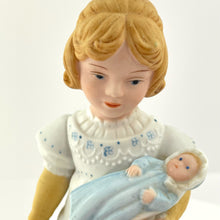 Load image into Gallery viewer, Avon Porcelain Figurine A Mother&#39;s Love Lady Holding Baby 1981 Vtg Statuette