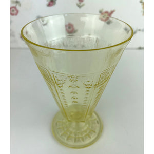 Anchor Hocking Yellow Princess Parfait Footed Depressionware Glasses/Goblets - Set of 4