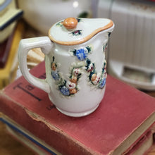 Load image into Gallery viewer, Beautiful Stoneware Pitcher with Raised Foral Garland