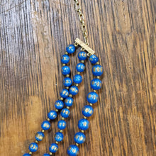 Load image into Gallery viewer, Vintage Triple Strand Moonglow Necklace - Elegant Retro Pearlescent Beaded Statement Jewelry