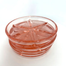 Load image into Gallery viewer, Vintage Handblown Pink Depression Glass Coasters, Set of 3 Pink Glass Trinket Ring Dishes