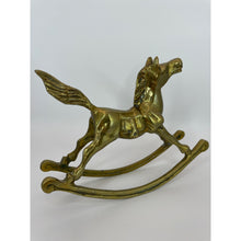 Load image into Gallery viewer, Vintage Solid Brass Rocking Horse Figurine