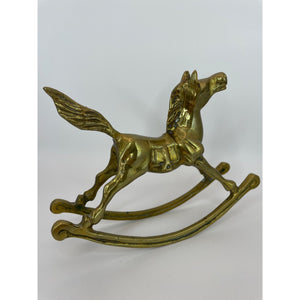 Vintage Solid Brass Rocking Horse Figurine