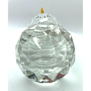 Crystal Snowman Votive Candle Holder with Carrot Nose - Holiday Christmas Decor