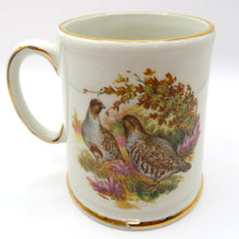 Load image into Gallery viewer, Old Foley James Kent Mug England Ducks Partridge Game Birds Gold Trim Staffordshire