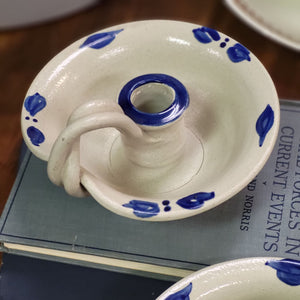 Salt Glazed W.P.F. Williamsburg Pottery Candle Holders