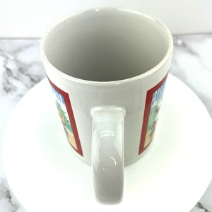 Christmas Santa’s Mug, WBI Holiday 2-Sided Coffee Cup with a Group of Santas