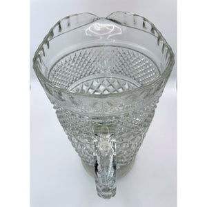 Vintage Anchor Hocking Wexford Large Glass Cut Glass Pitcher