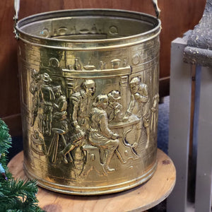 Vintage Brass Peerage of England Coal Bucket