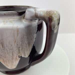Vtg Brown Drip Glaze Japan Teapot Single Serve Espresso Redware Cottage Pottery
