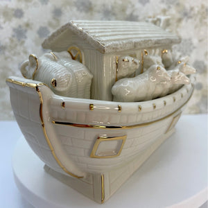Mikasa Holiday Elegance Noah's Ark Porcelain Figurine with Gold Trim