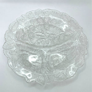 Vintage Indiana Glass Loganberry Pattern Divided Relish Tray