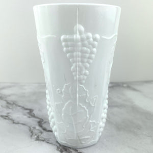 Indiana Glass Colony Harvest Milk Glass Grape and Leaf Tumblers 12oz Set of 4