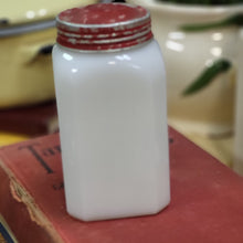 Load image into Gallery viewer, Hazel Atlas Milk Glass Range Saltshaker - Retro Red and White