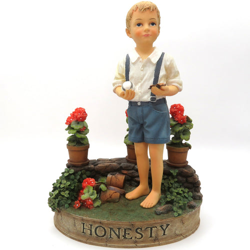 Demdaco Vintage Virtues Honesty Figurine Boy with Baseball 2003 Kathy Killip