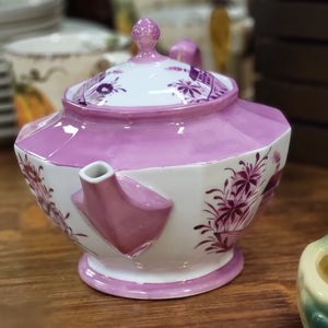 Antique Czechoslovakina Pink Lusterware H.C Schlaggenwald Teapot