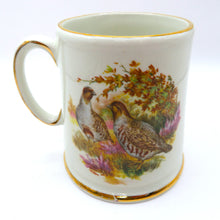 Load image into Gallery viewer, Old Foley James Kent Mug England Ducks Partridge Game Birds Gold Trim Staffordshire