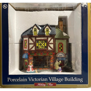 Holiday Time Christmas Porcelain Victorian Village Curiosity Shop Building
