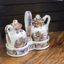 Load image into Gallery viewer, 1960&#39;S NASCO Mountain Woodland Salt &amp; Pepper Shaker with Caddie