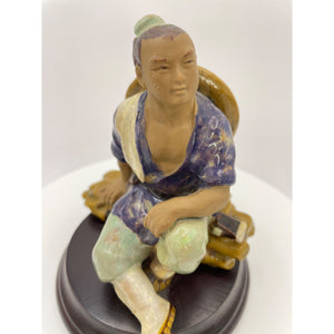 Vintage Shiwan Ceramic Glazed Chinese Figurine Mud Man