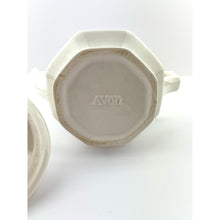 Load image into Gallery viewer, Vtg Avon Teapot Single Serve White Ceramic and Blue Floral Design, Farmhouse Cottage Core Decor