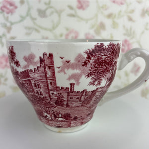 Vintage J&G Meakin England Red and White Penshurst Place Teacup