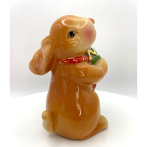 Vintage Ceramic Bunny with Easter Egg, Hand Painted Easter Decoration