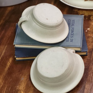 Salt Glazed W.P.F. Williamsburg Pottery Candle Holders