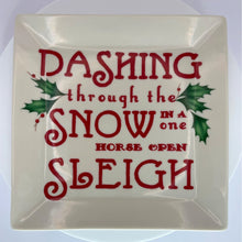 Load image into Gallery viewer, Lenox Holiday Tidbit Plate - Dashing Through the Snow - 6&quot; Square Plate