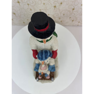 Christmas Snow Family Sledding figurine by Youngs Inc. 1996