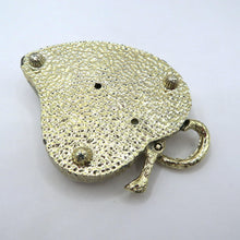 Load image into Gallery viewer, Vtg Velvet Heart Hat Pin Cushion Gold Trim Vanity Decor Romantic Boudoir Display