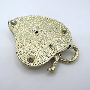 Vtg Velvet Heart Hat Pin Cushion Gold Trim Vanity Decor Romantic Boudoir Display