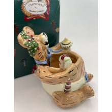 Load image into Gallery viewer, Blue Sky Ceramic Baby Bear Christmas Trinket Holder