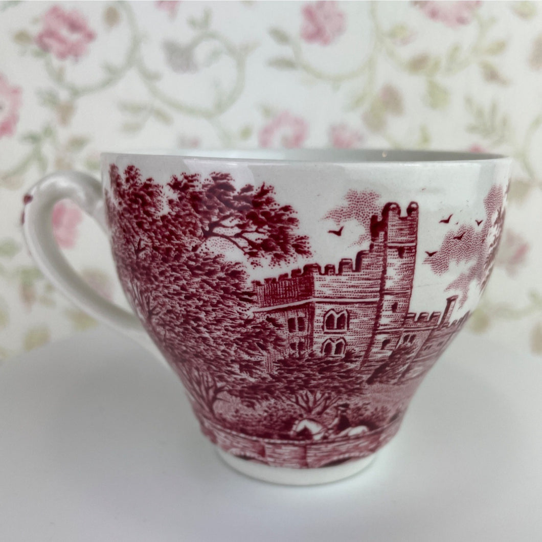 Vintage J&G Meakin England Red and White Penshurst Place Teacup